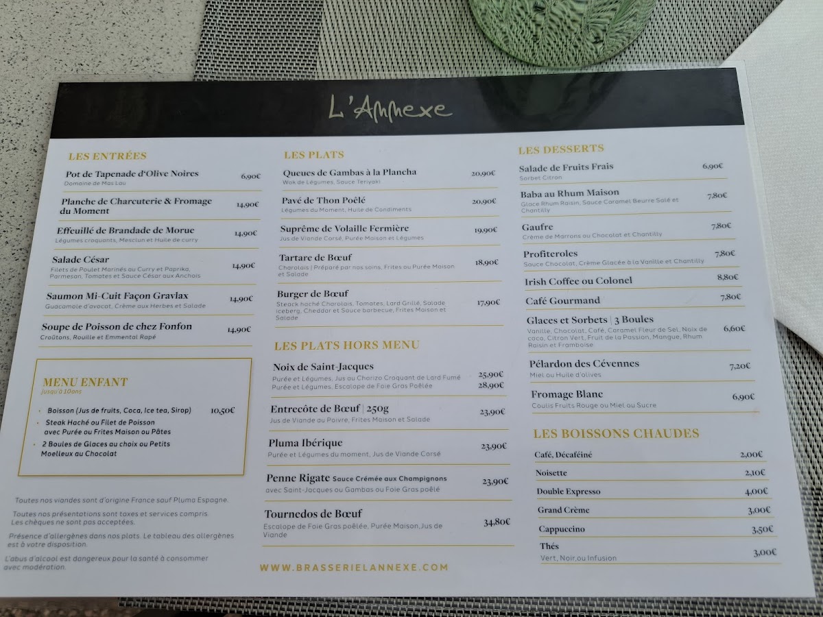 Menu Brasserie L'annexe-3