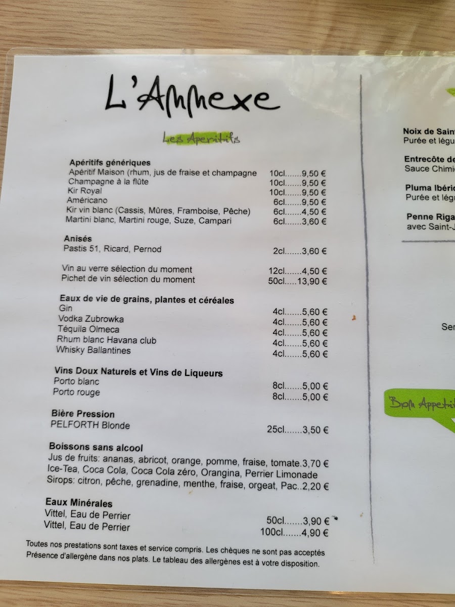 Menu Brasserie L'annexe-5