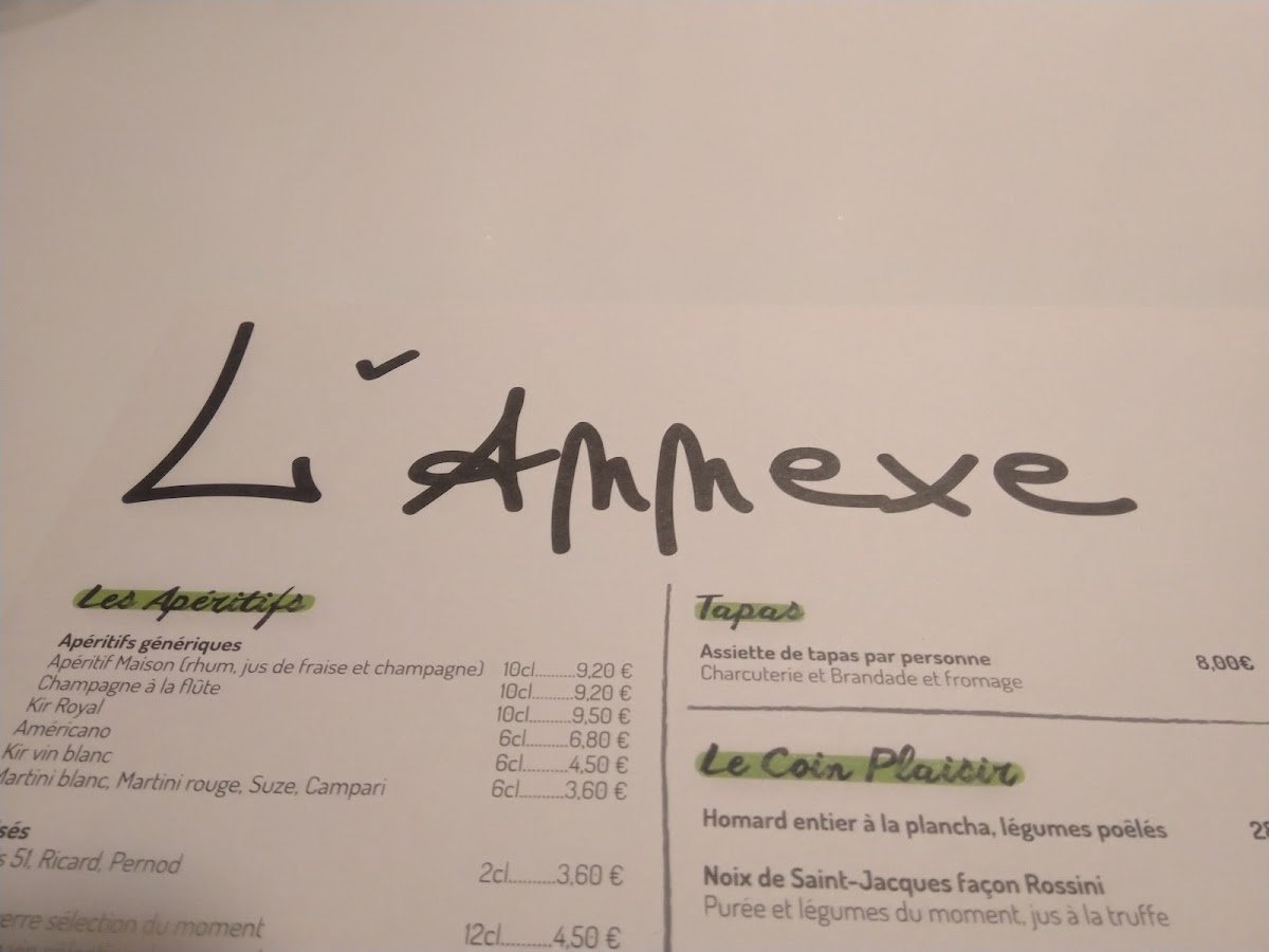 Menu Brasserie L'annexe-7